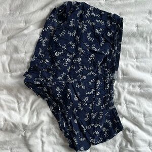 Aerie Navy Floral Pajama Shorts